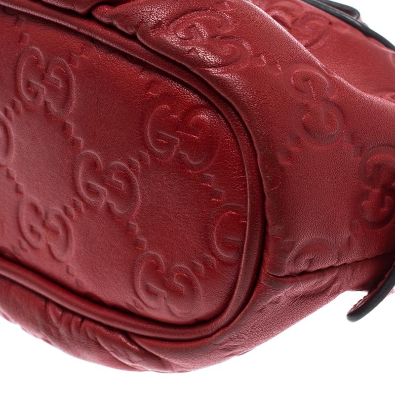Gucci Red Guccissima Leather Cosmetic Pouch 3