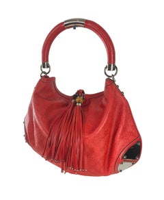 Gucci Red Guccissima Leather Large Babouska Indy Hobo