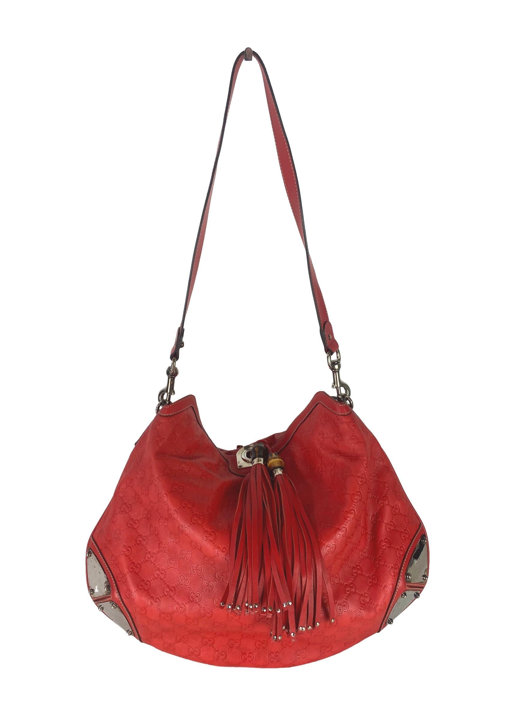 Gucci Rot Guccissima Leder Große Babouska Indy Hobo 1