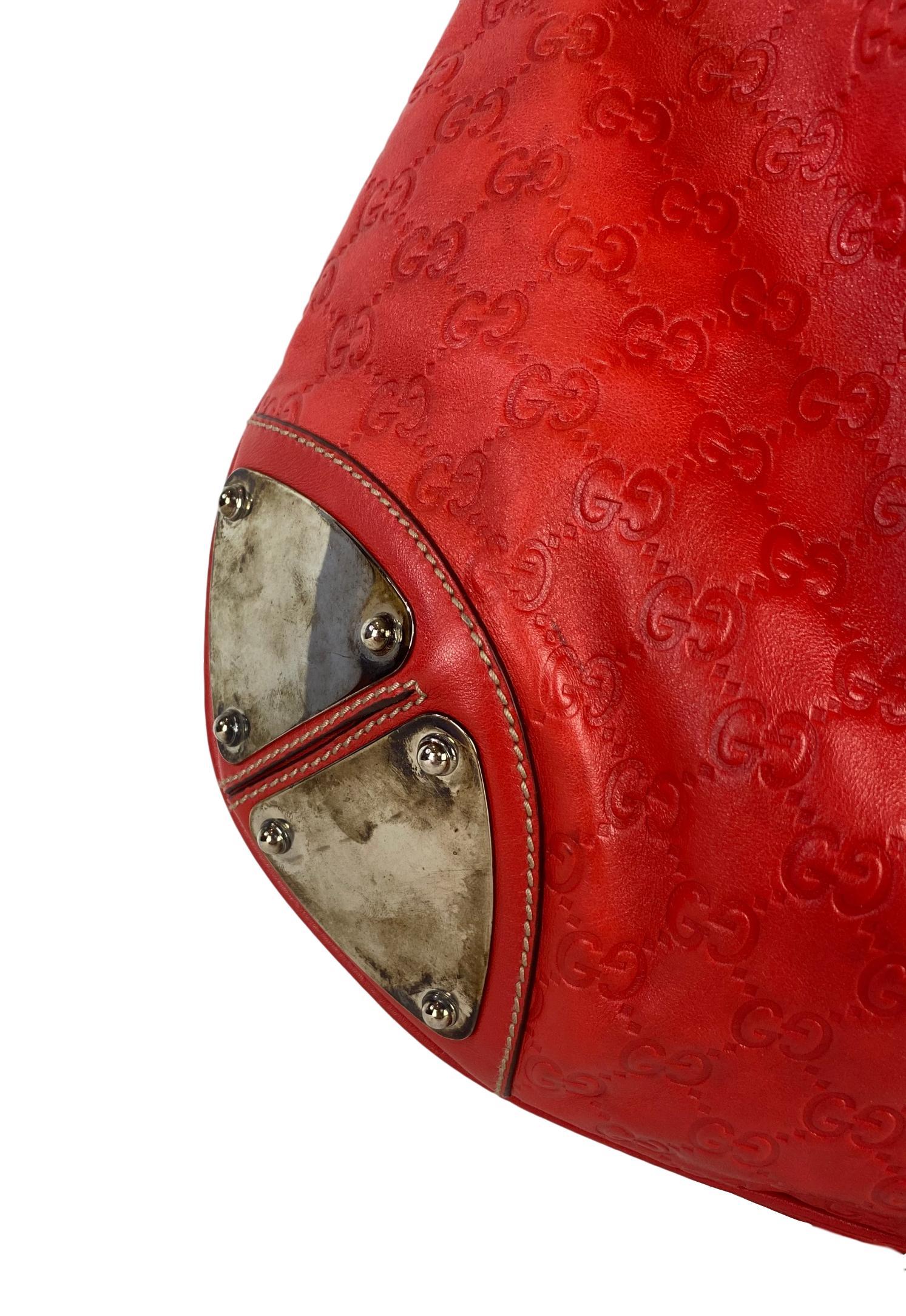 Women's or Men's Gucci Red Guccissima Leather Large Babouska Indy Hobo