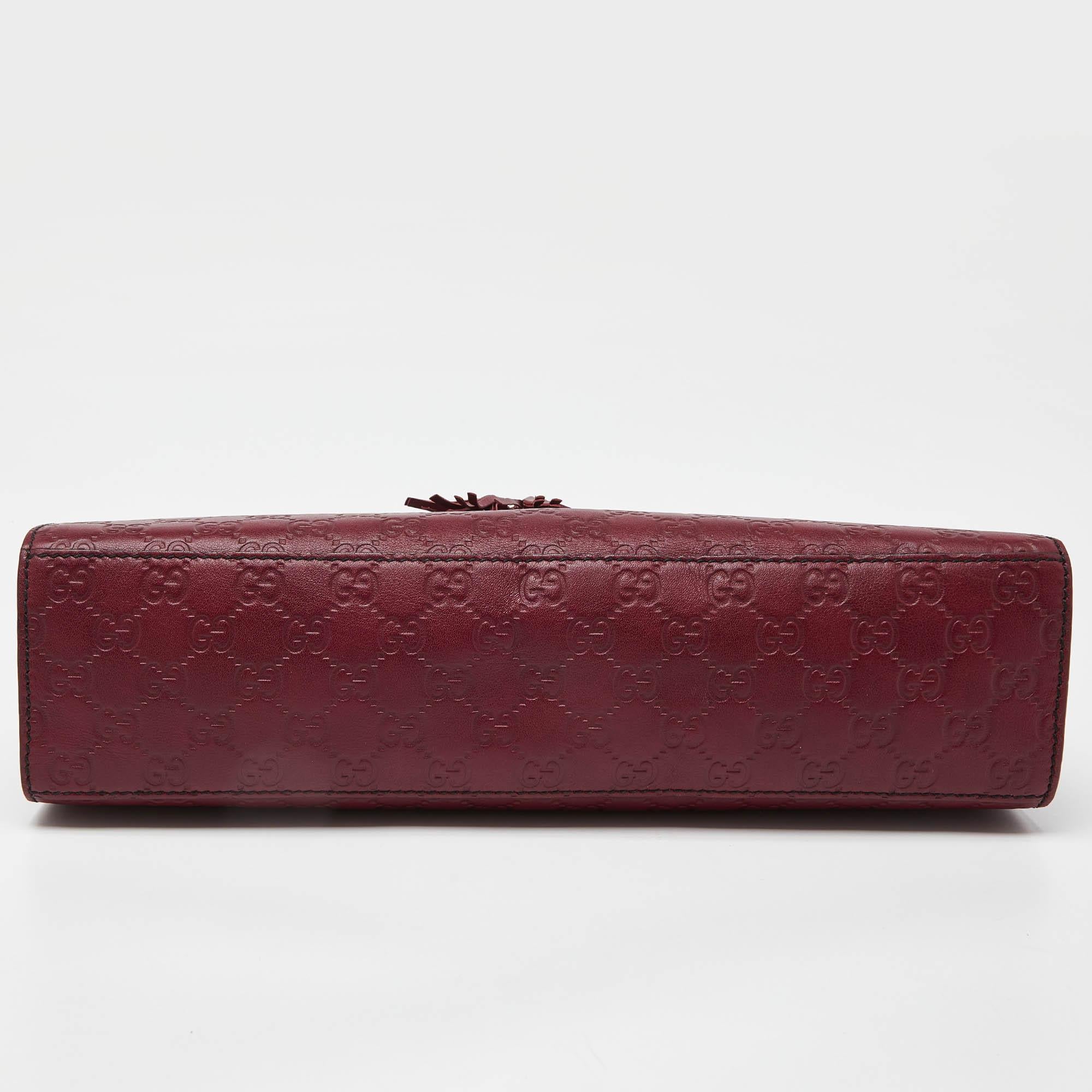 Gucci Red Guccissima Leather Large Emily Chain Shoulder Bag 1