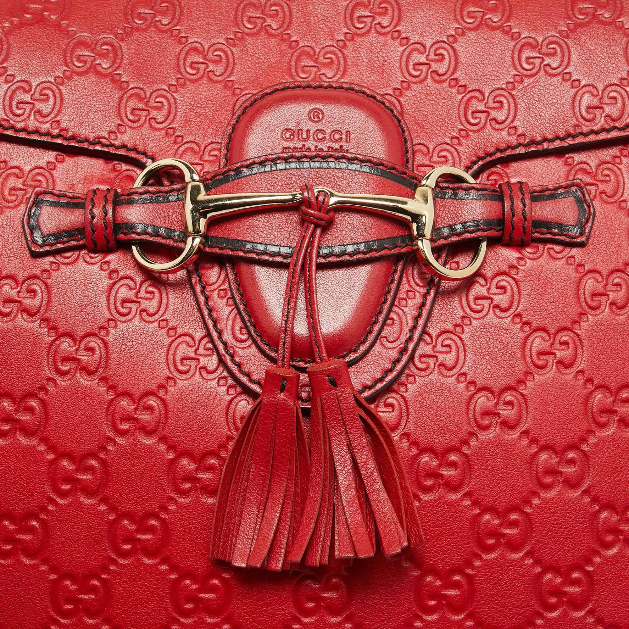 Gucci Red Guccissima Leather Large Emily Shoulder Bag 2