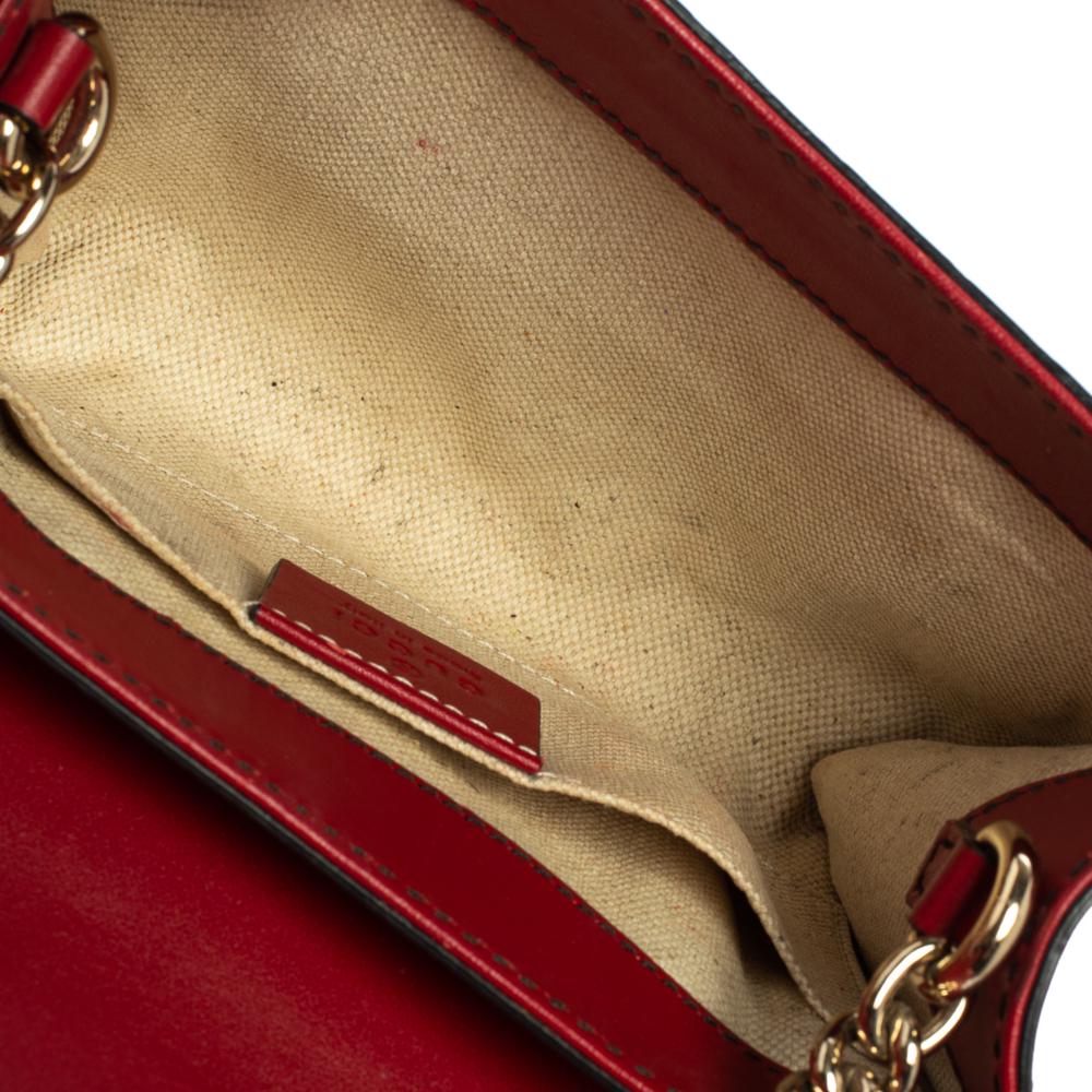 Gucci Red Guccissima Leather Mini Emily Chain Shoulder Bag 4