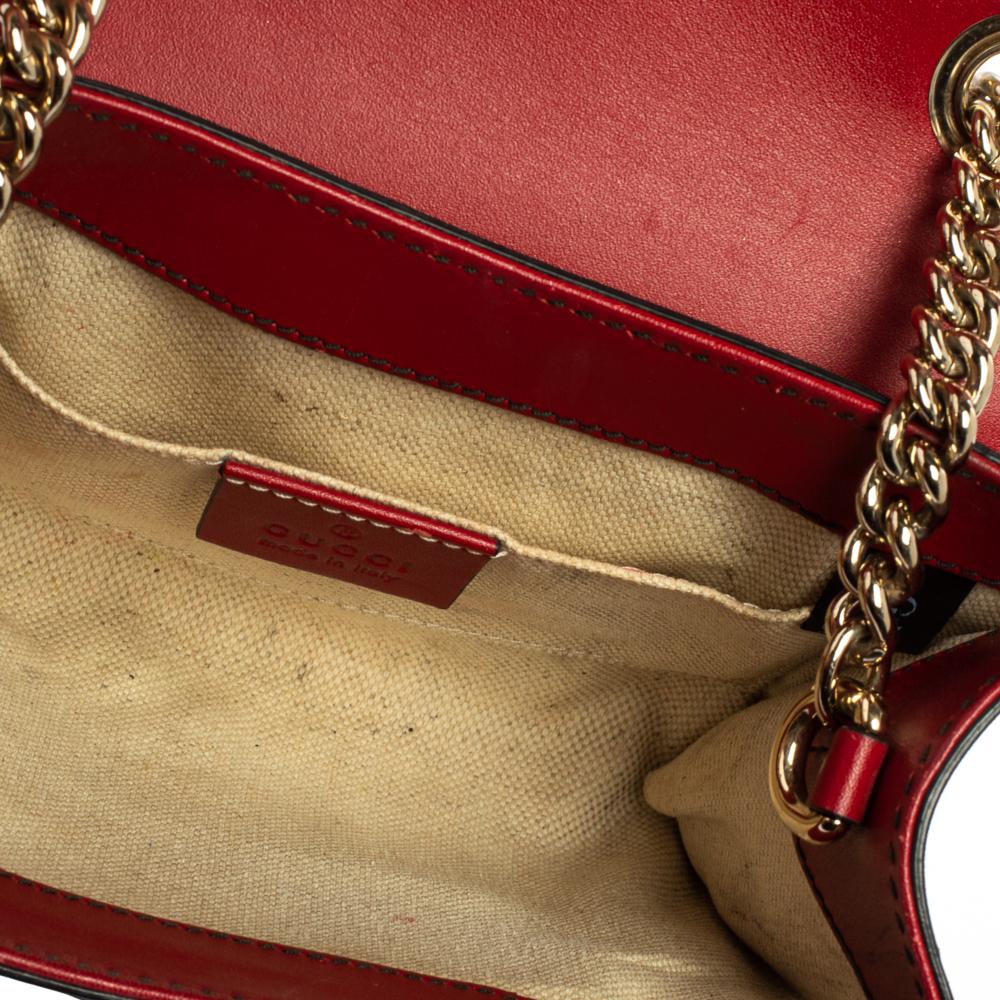Gucci Red Guccissima Leather Mini Emily Chain Shoulder Bag 7