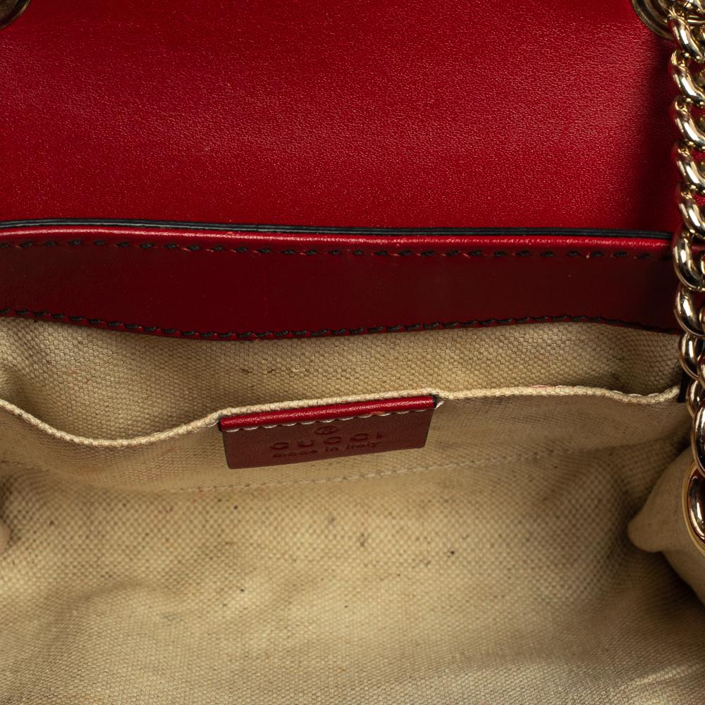 Gucci Red Guccissima Leather Mini Emily Chain Shoulder Bag 8