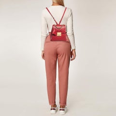 Gucci Red Guccissima Leather Padlock Backpack
