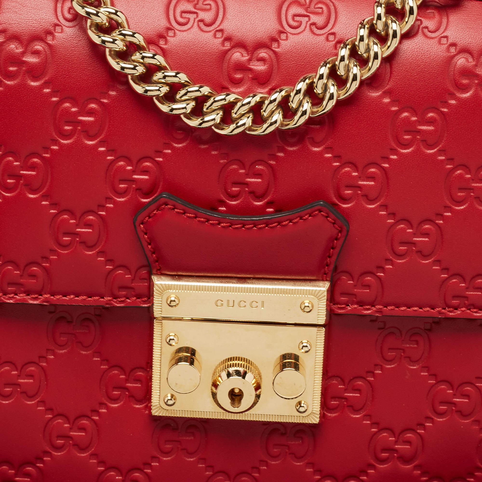 Gucci Red Guccissima Leather Padlock Backpack For Sale 1