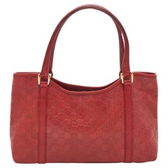 Gucci Red Guccissima Leather Shoulder Bag