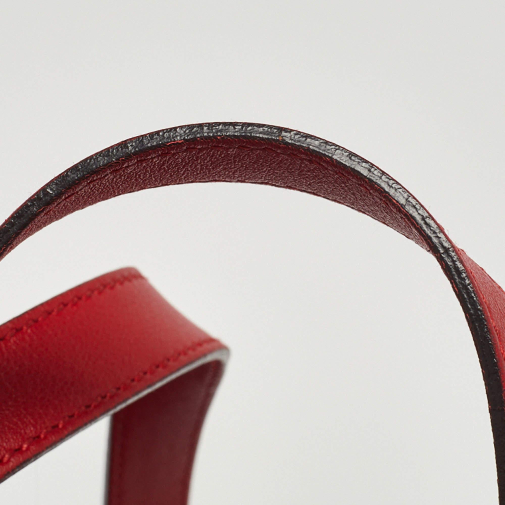 Bolso shopper con cremallera de piel Gucci Guccissima rojo 10