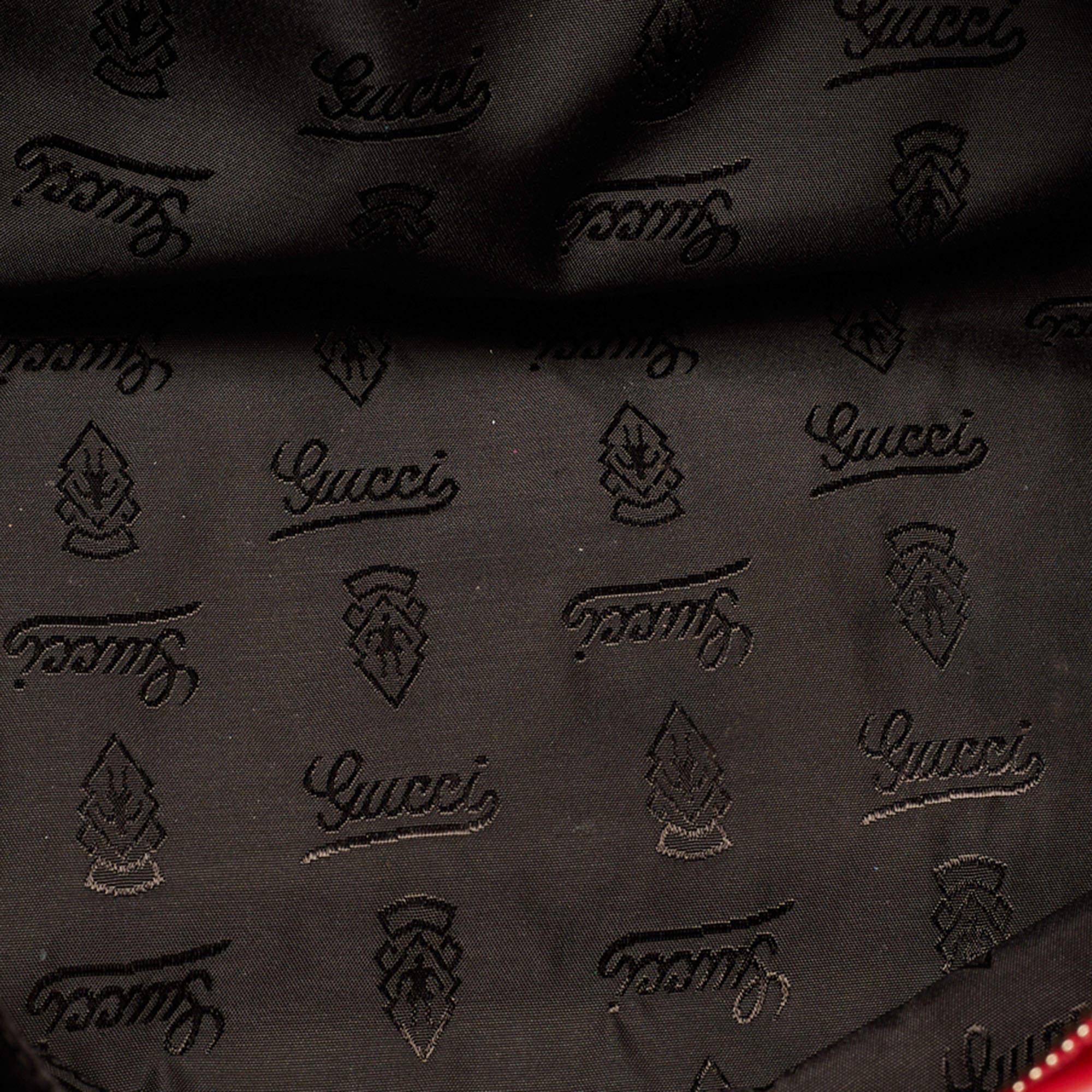 Bolso shopper con cremallera de piel Gucci Guccissima rojo 2