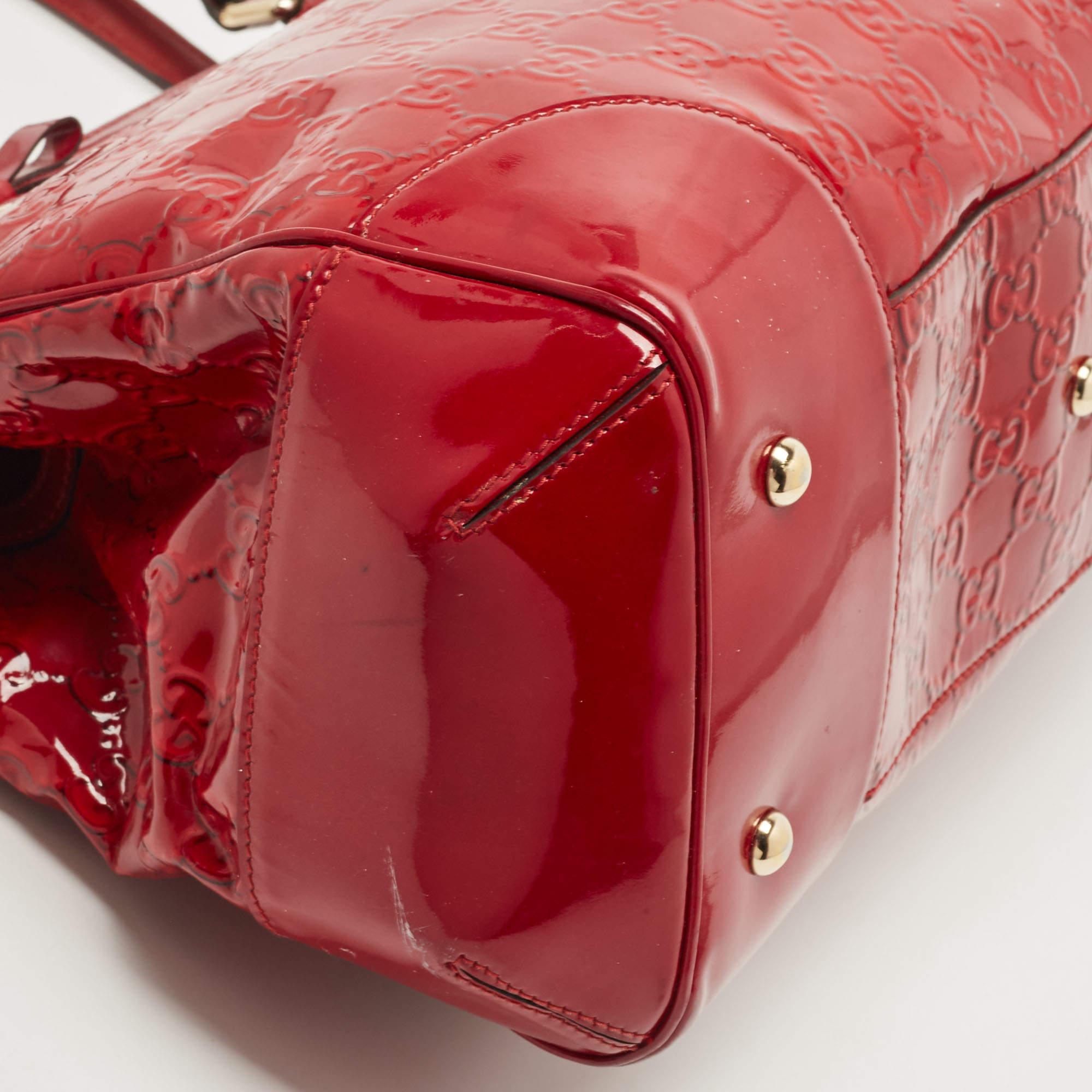 Gucci Guccissima Lackleder-Tasche mit Mayfair-Schleife 9