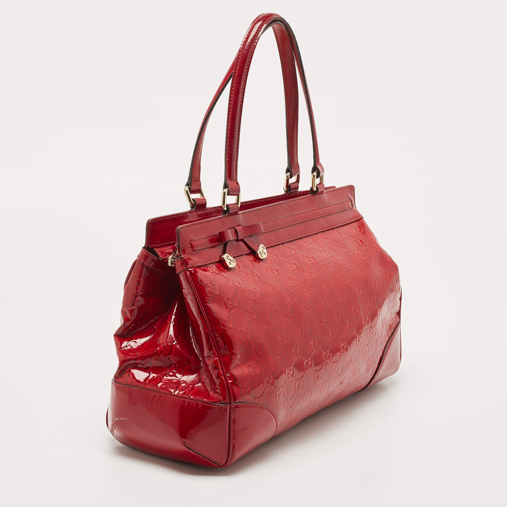 red patent handbags