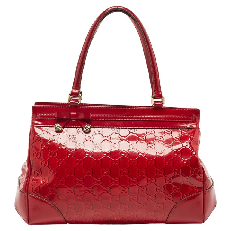 Gucci 1990s Lipstick Red Leather Vintage 90s Purse Handbag Satchel Bag For  Sale at 1stDibs