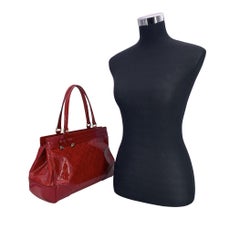 Gucci Red Guccissima Patent Leather Mayfair Tote Bag