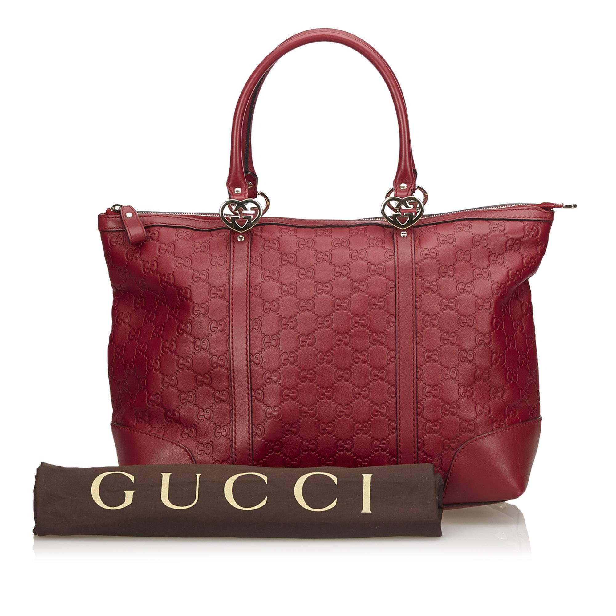 Gucci Red Guccissima Tote Bag 3