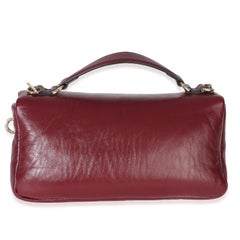 Gucci Red Lambskin GG Milano Small Top Handle Shoulder Bag