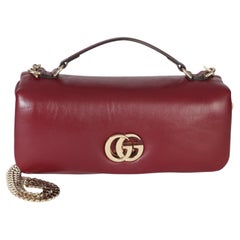 Gucci Red Lambskin GG Milano Small Top Handle Shoulder Bag