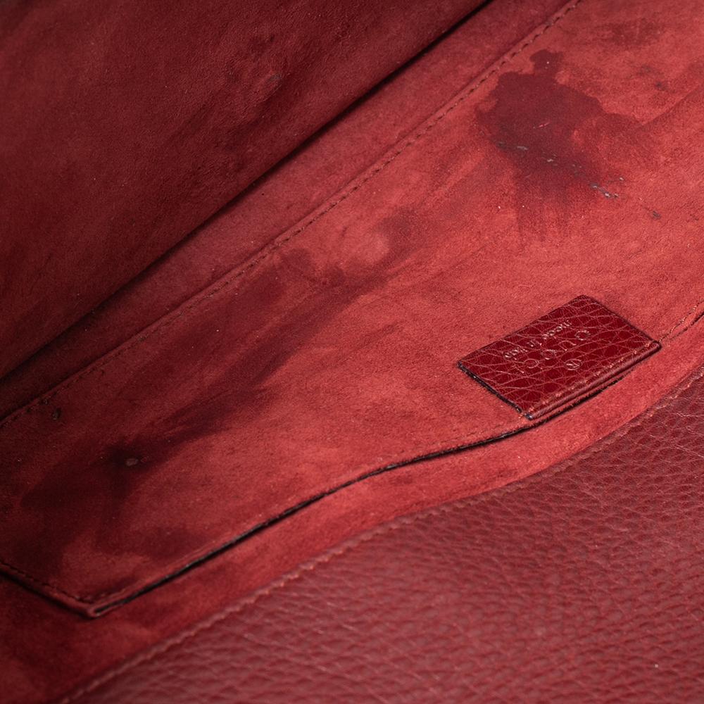 Gucci Red Leather 1973 Flap Clutch 6