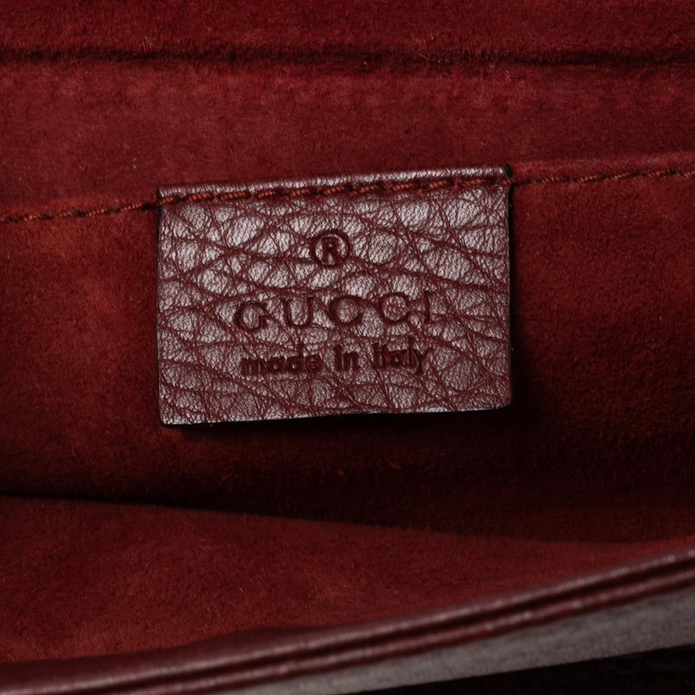 Gucci Red Leather 1973 Flap Clutch 7