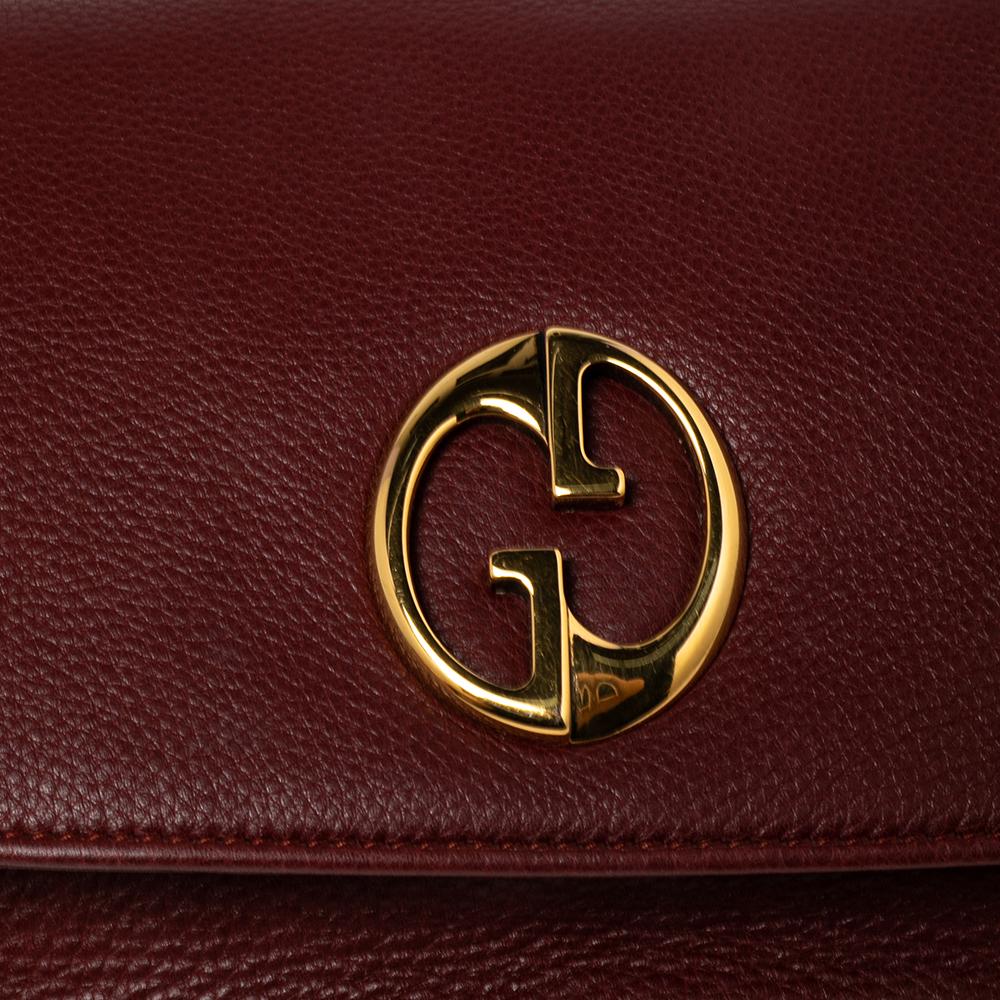 Gucci Red Leather 1973 Flap Clutch 4
