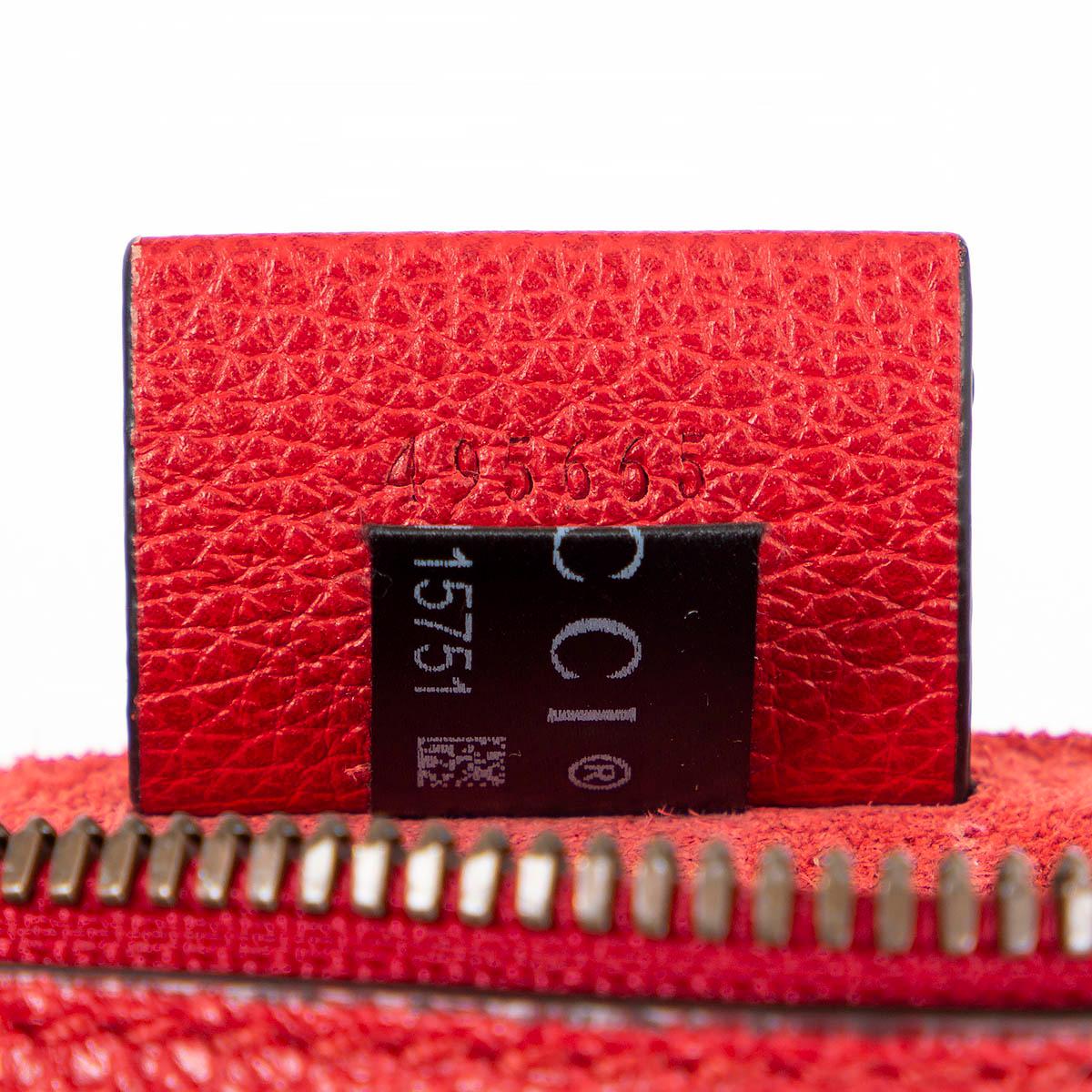 GUCCI red leather 2018 LOGO SMALL PORTFOLIO Pouch Bag 2