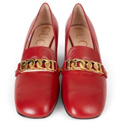 GUCCI red leather 2018 SYLVIE Pumps Shoes 38.5