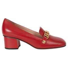 GUCCI red leather 2018 SYLVIE Pumps Shoes 38.5