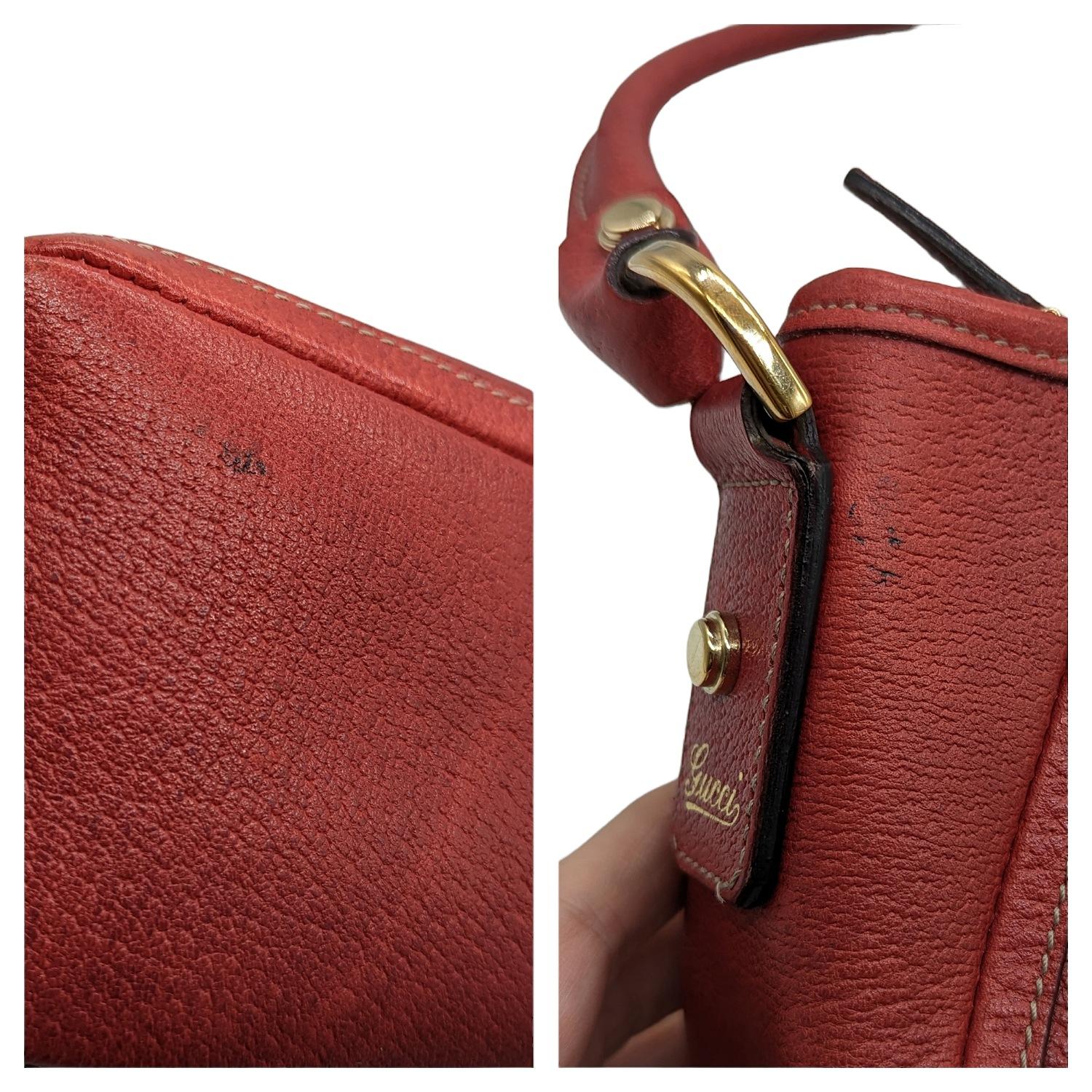 Gucci Red Leather Abbey D-Ring Pochette 4
