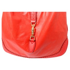 Gucci Red Leather Bamboo Large New Jackie Hobo Bag