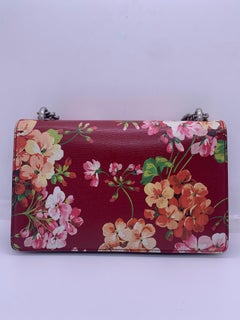 Gucci Red Leather Blooms Print Medium Dionysus Shoulder Bag