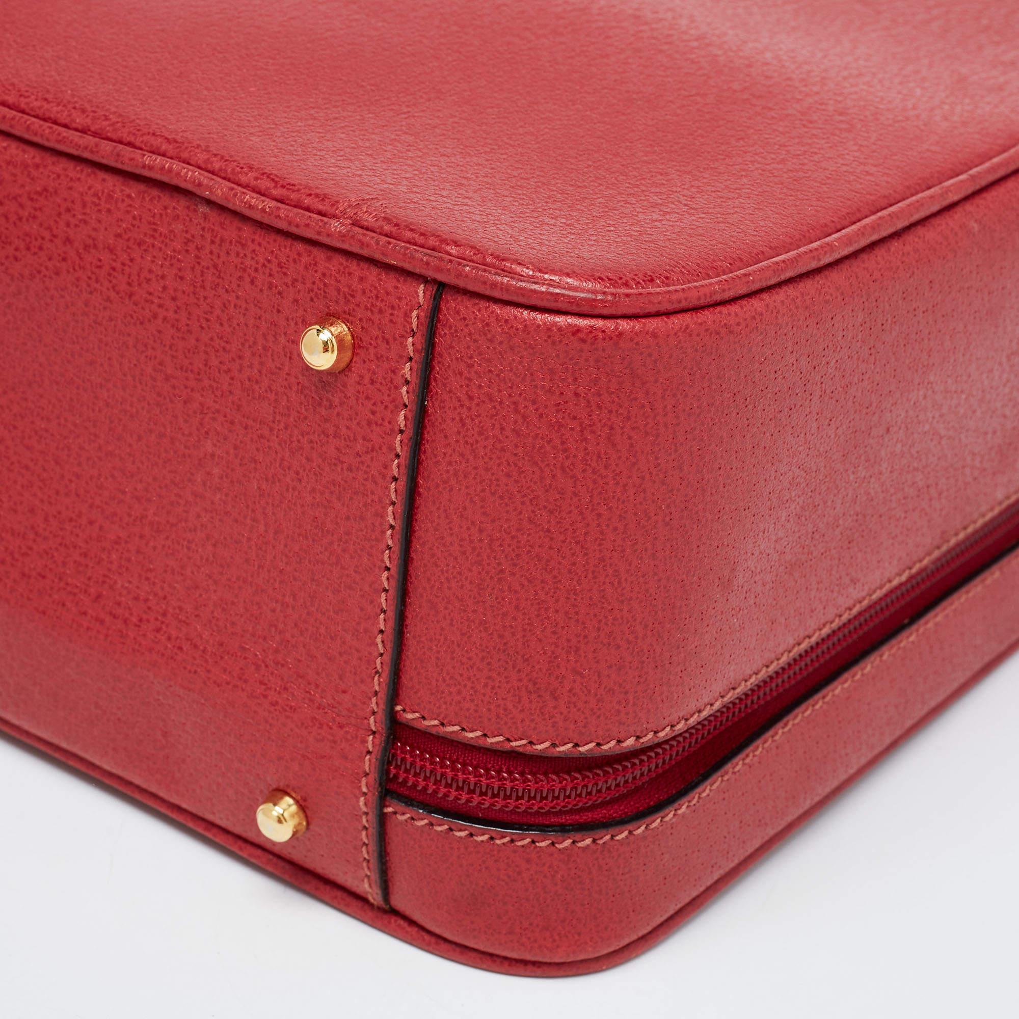 Gucci Red Leather Briefcase Bag 5