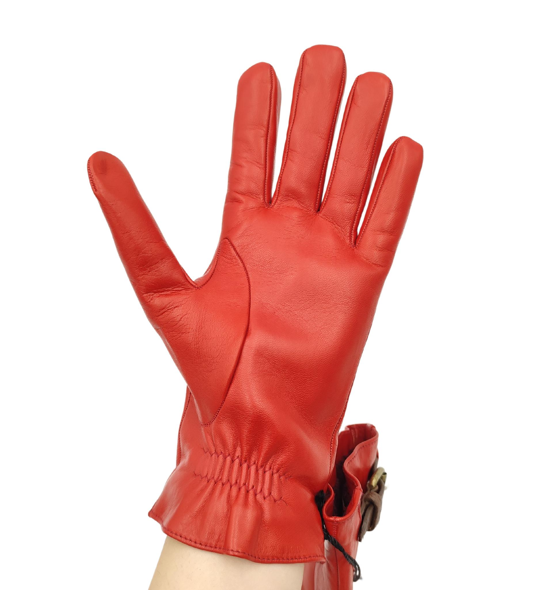 Gucci red leather buckles gloves In Excellent Condition For Sale In Milano, IT