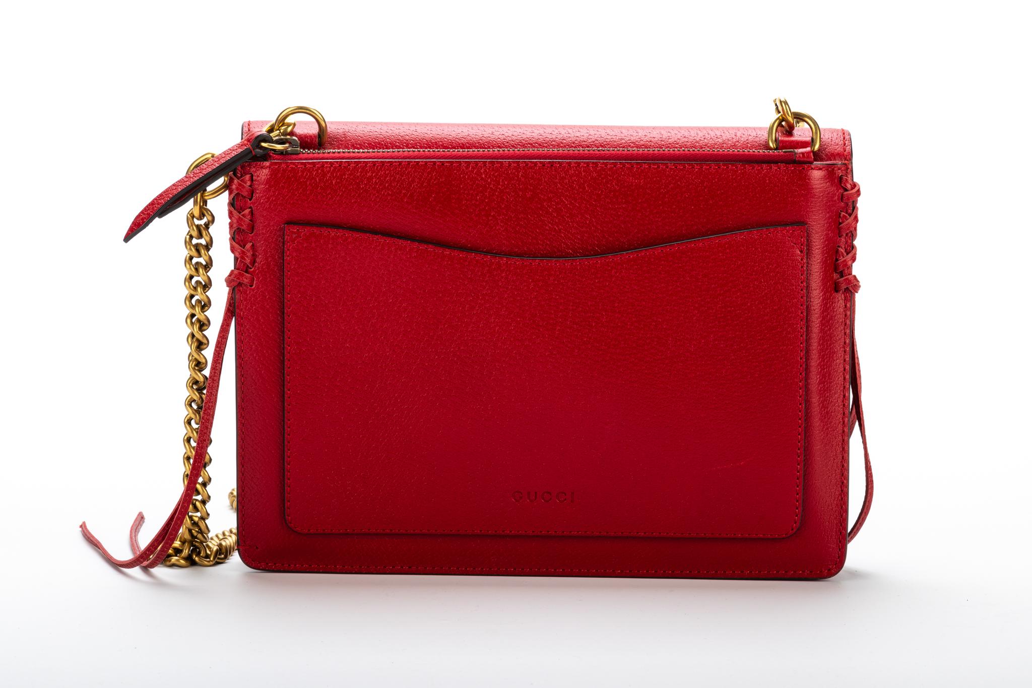 Women's Gucci Red Leather Cross Body Bag