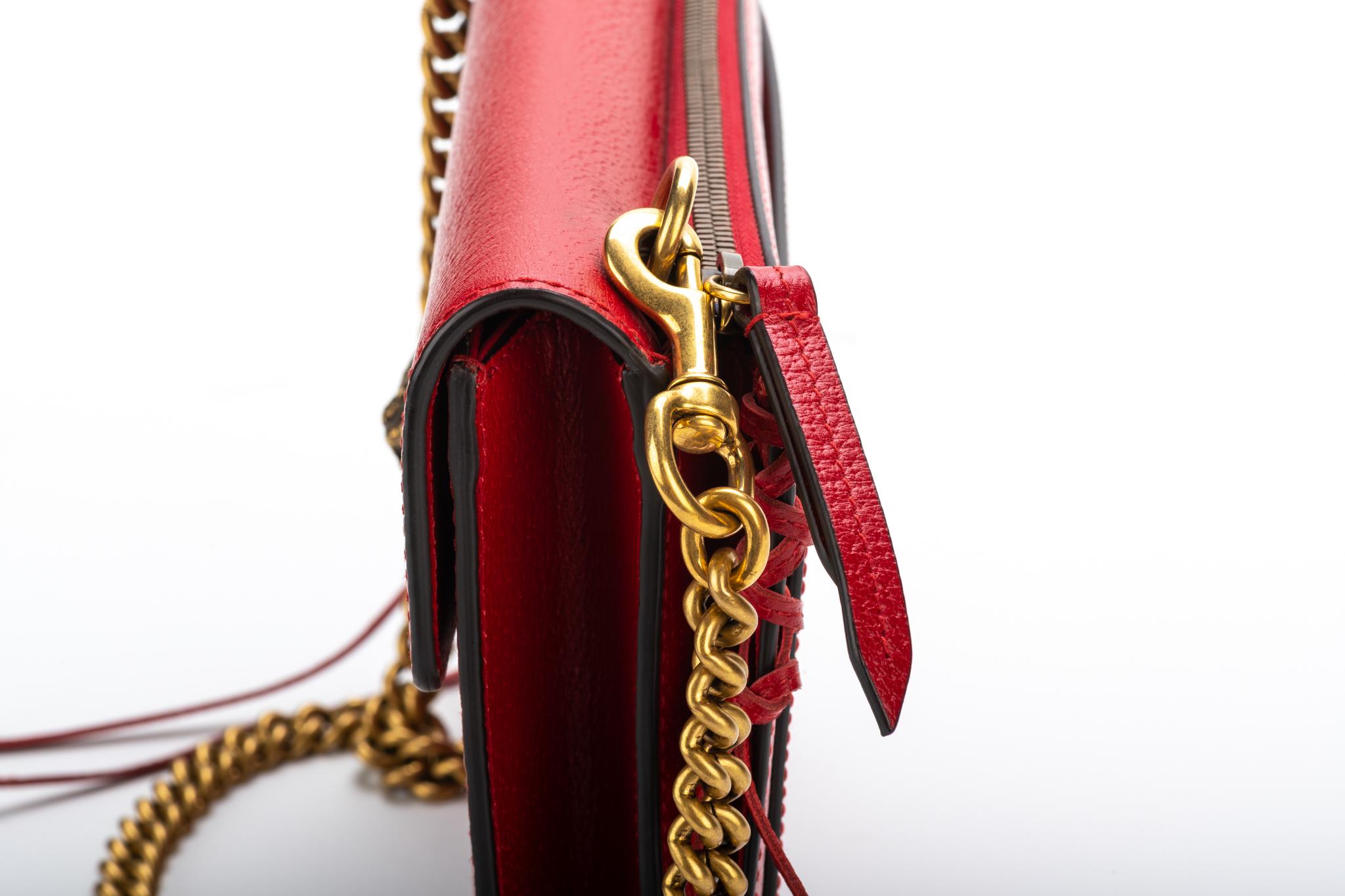 Gucci Red Leather Cross Body Bag 1