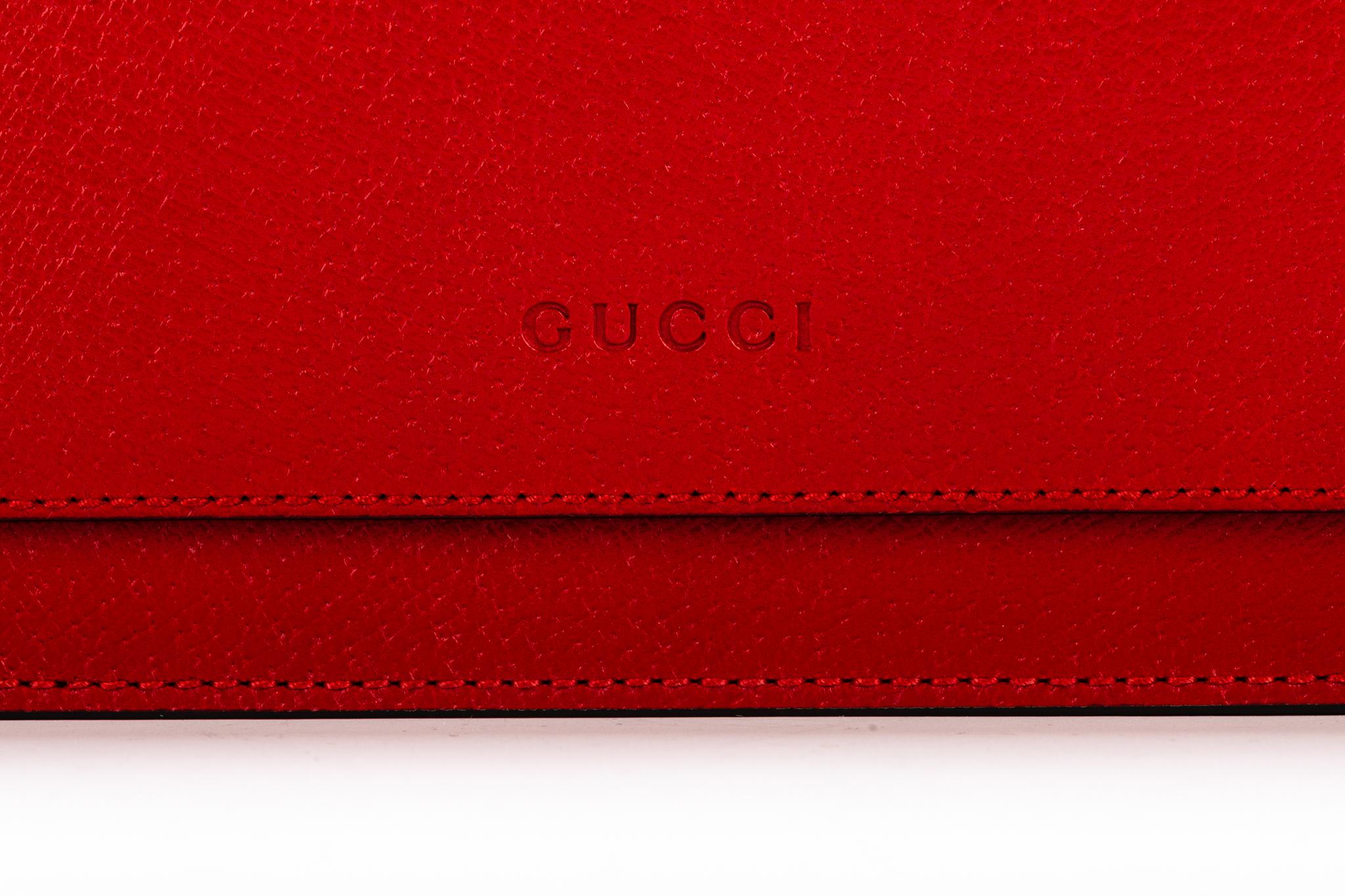 Gucci Red Leather Cross Body Bag 2