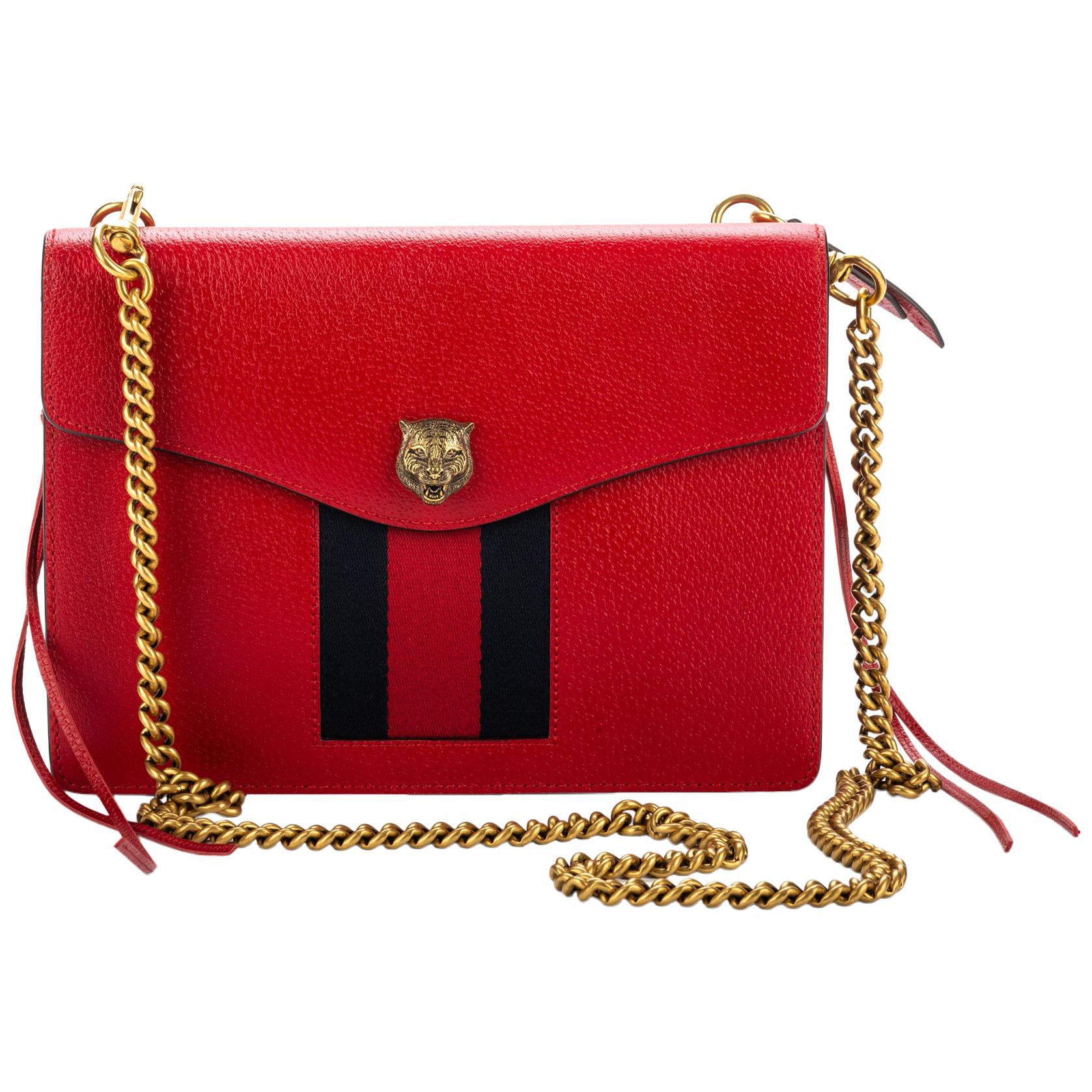 Gucci Red Leather Cross Body Bag