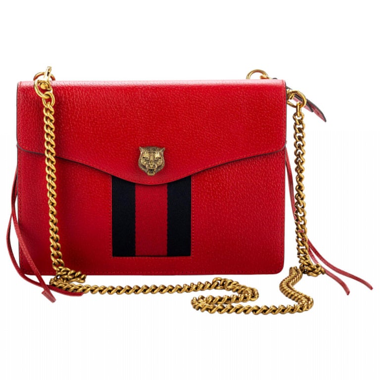 Gucci Red Leather Cross Body Bag at 1stDibs