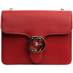 Gucci Red Leather Crossbody Bag