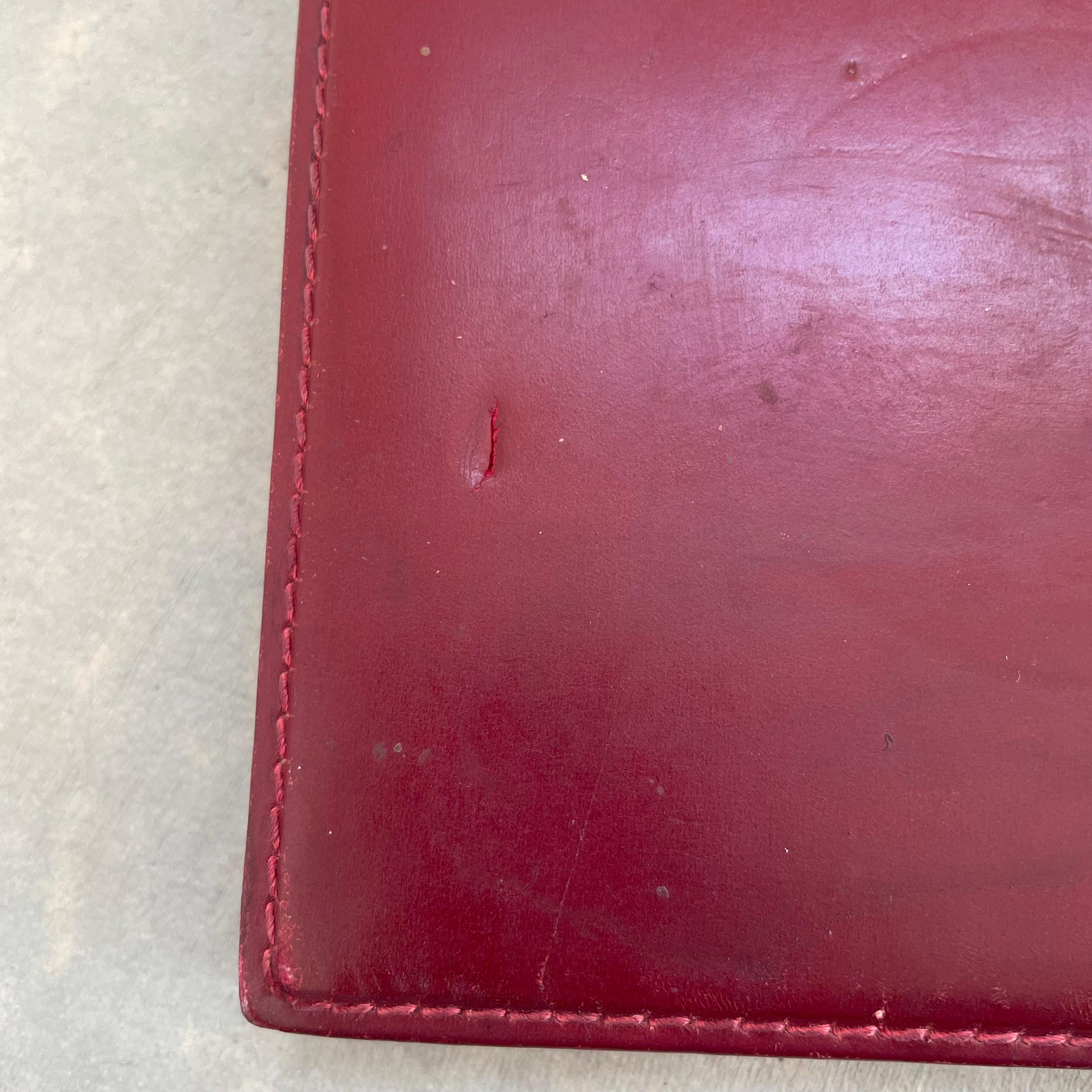 Set da scrivania in pelle rossa Gucci, anni '80, Italia in vendita 9