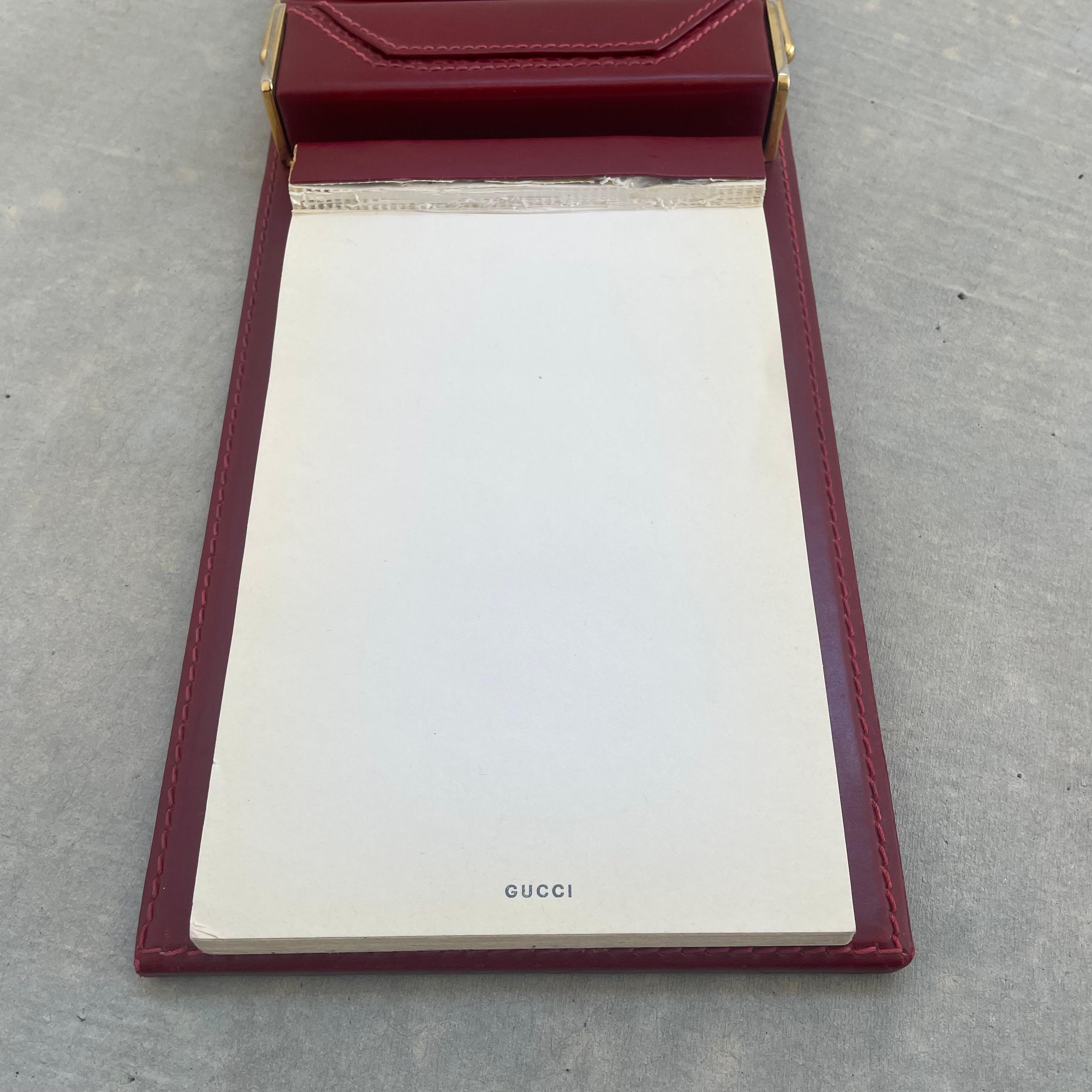 Gucci Rotes Leder-Schreibtischset, 1980er Jahre Italien im Angebot 12