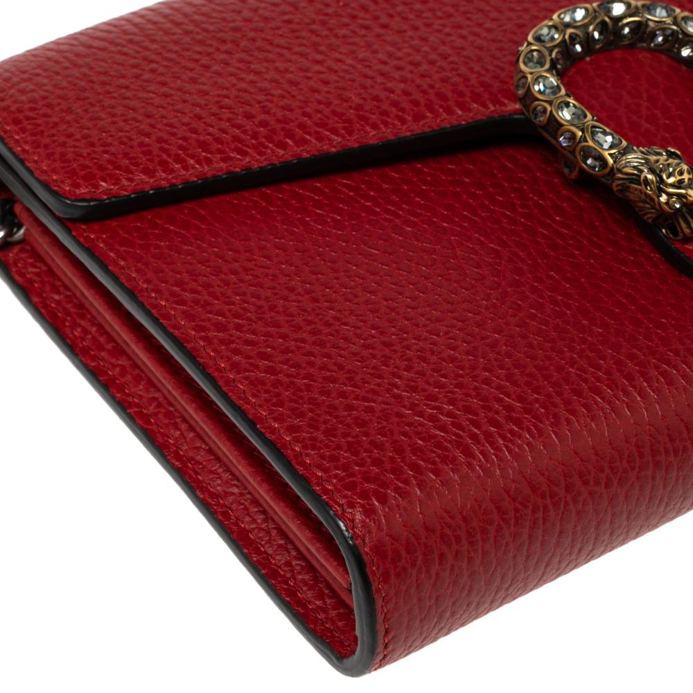 Gucci Red Leather Dionysus Wallet On Chain 6