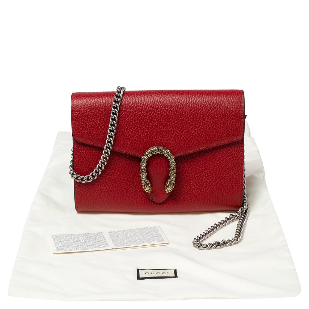 Gucci Red Leather Dionysus Wallet On Chain 8
