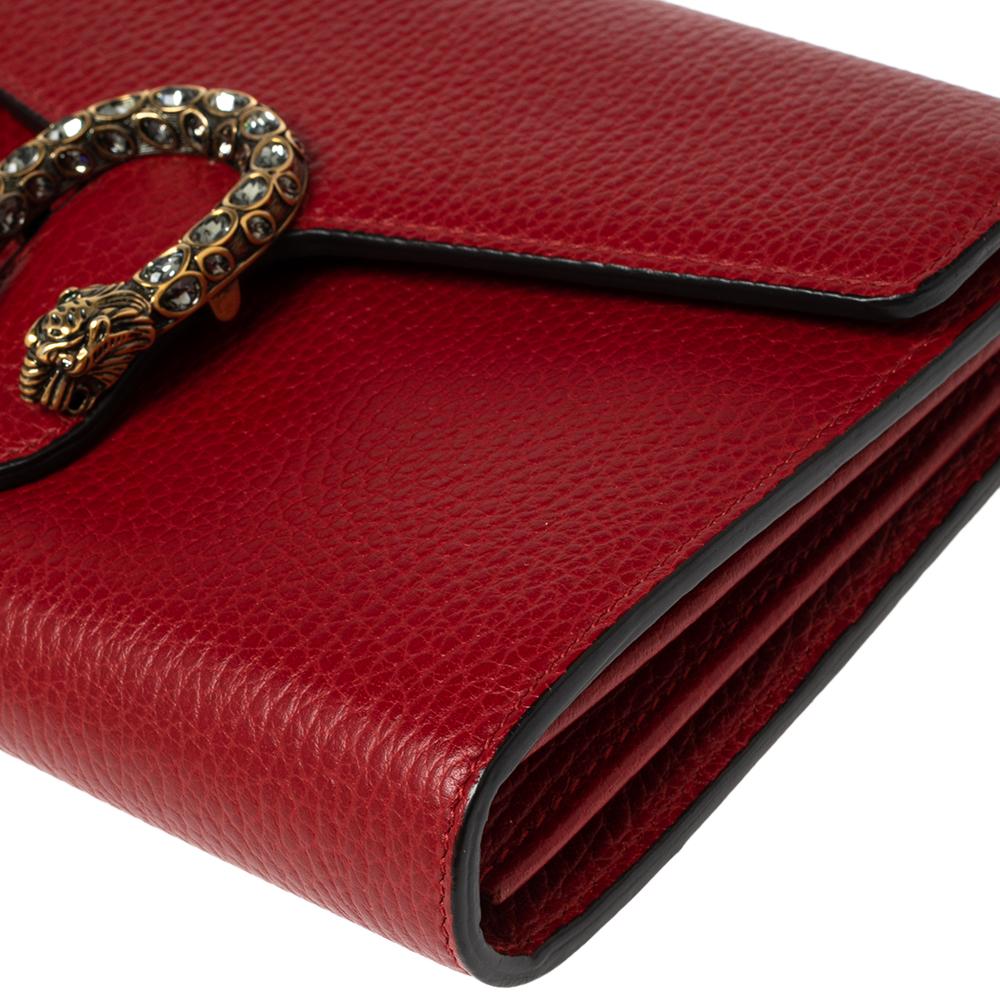 Gucci Red Leather Dionysus Wallet On Chain 3