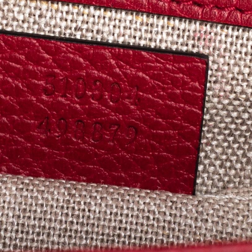 Women's Gucci Red Leather Dollar Interlocking Crossbody Bag