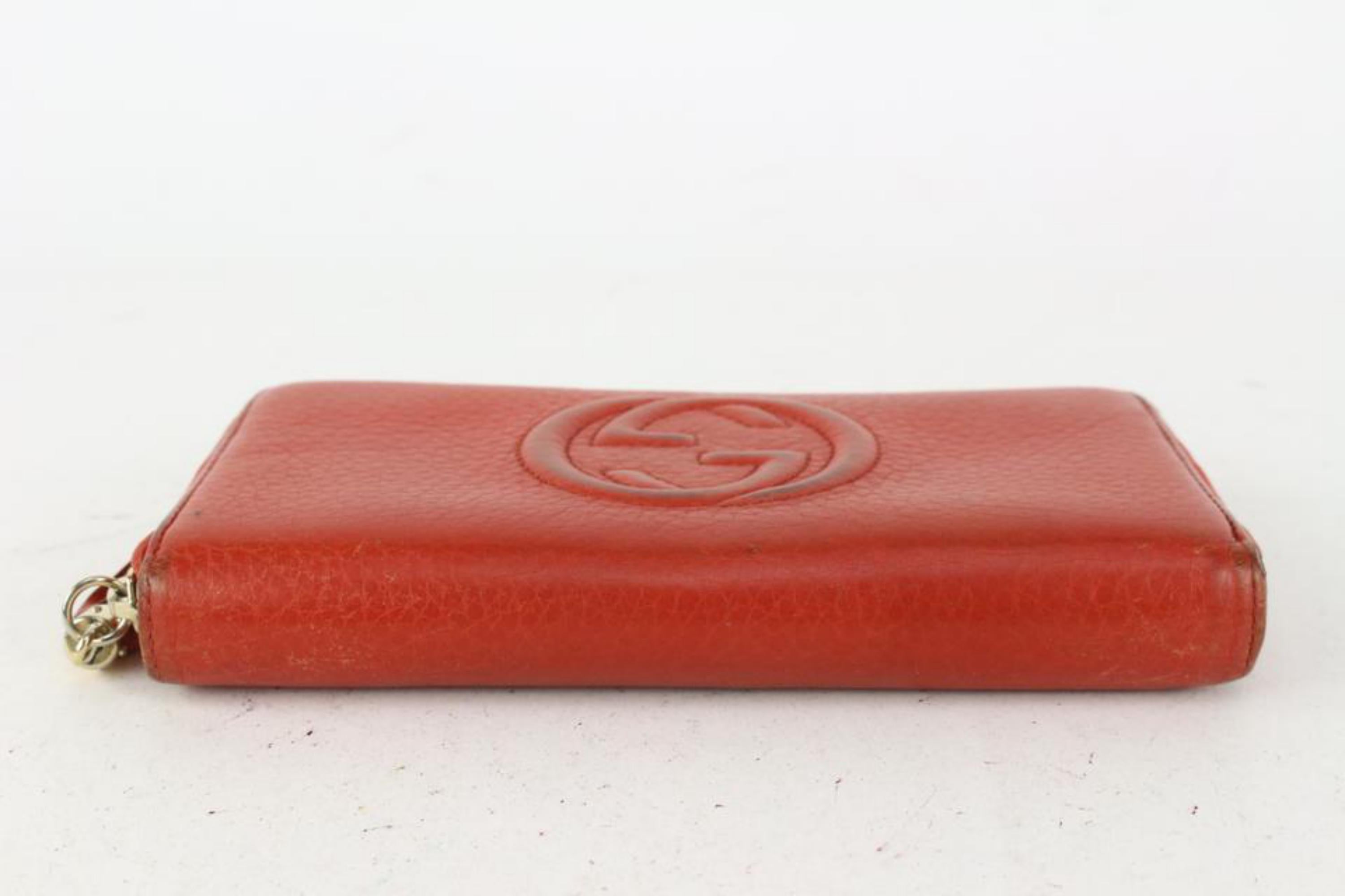 Gucci Rotes Leder Fransen Quaste SOHO Zip um Continental Wallet 1G1014 im Angebot 4