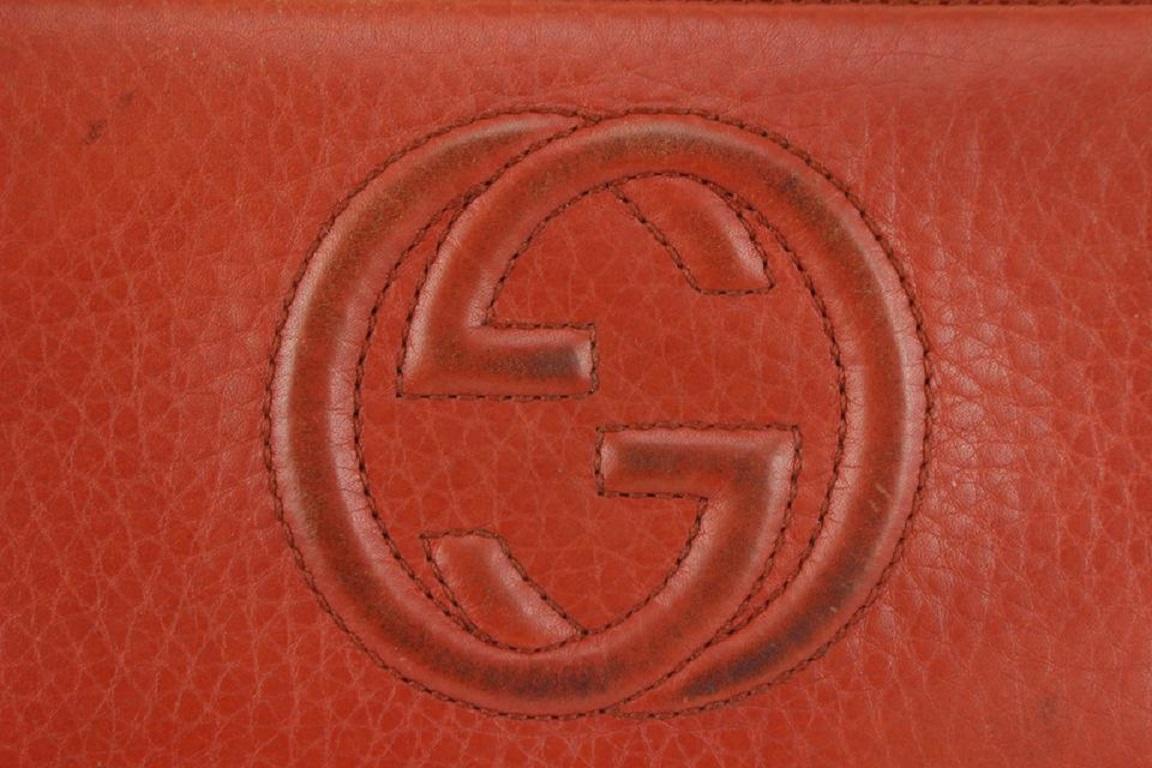Gucci Red Leather Fringe Tassel Soho Zip Around Continental Wallet 1G1014 For Sale 2