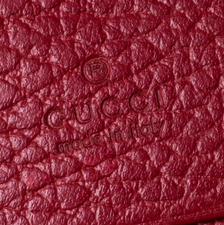 Gucci Red Leather GG Marmont Card Case 1