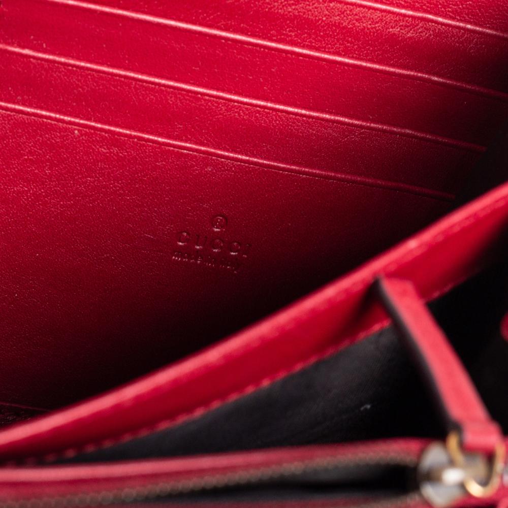 Gucci Red Leather GG Marmont Matelassé Mini Crossbody Bag 4