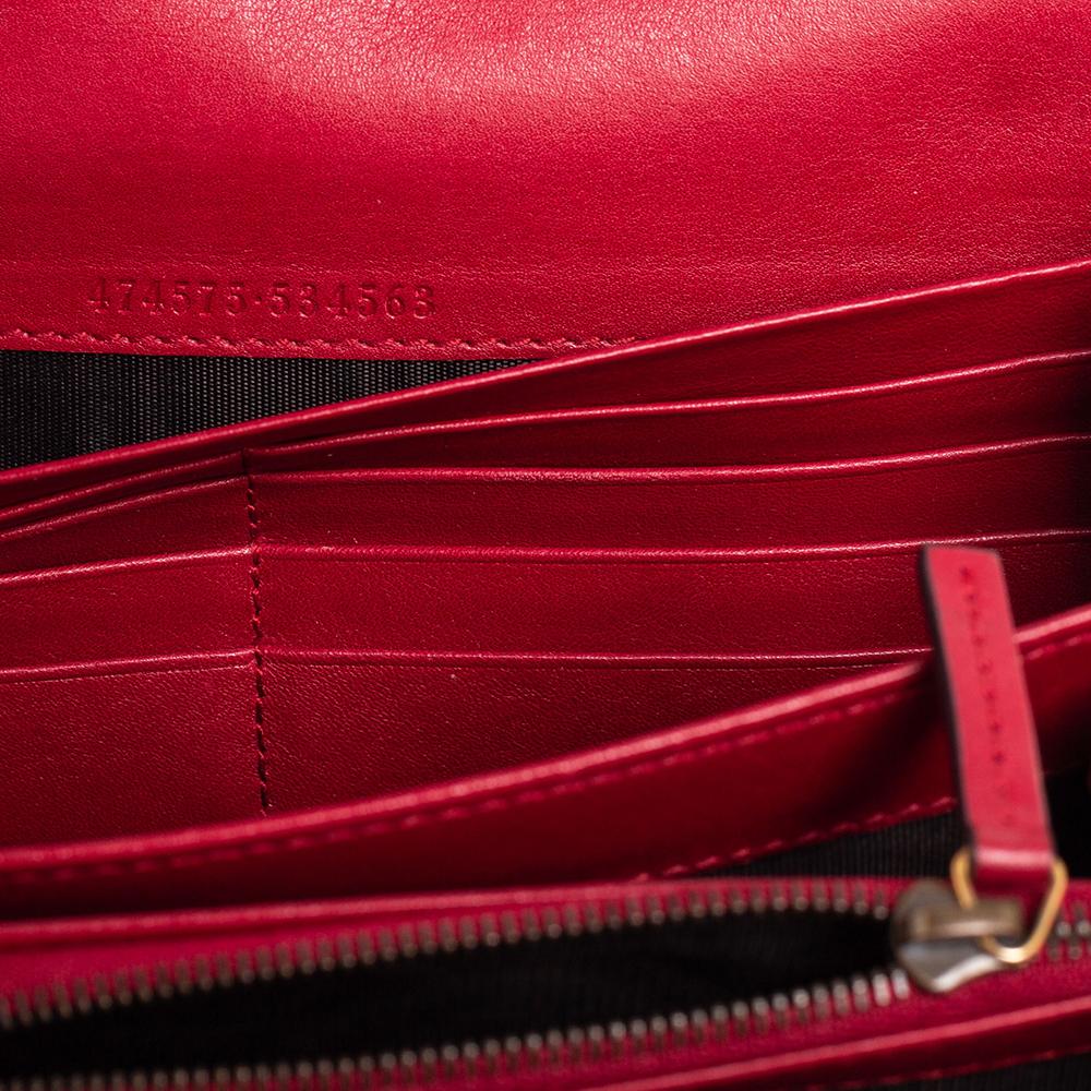 Gucci Red Leather GG Marmont Matelassé Mini Crossbody Bag 5
