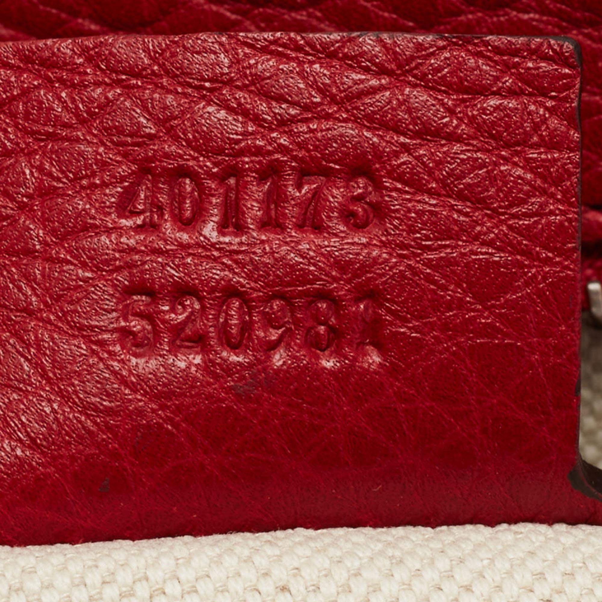 Gucci Red Leather GG Marmont Shoulder Bag 5